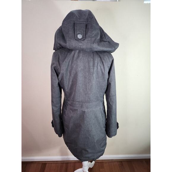 TNA Aritzia Gray Verbier Faux Fur Lined Parka Long Coat Size XXS Women's Flaws - Picture 4 of 13